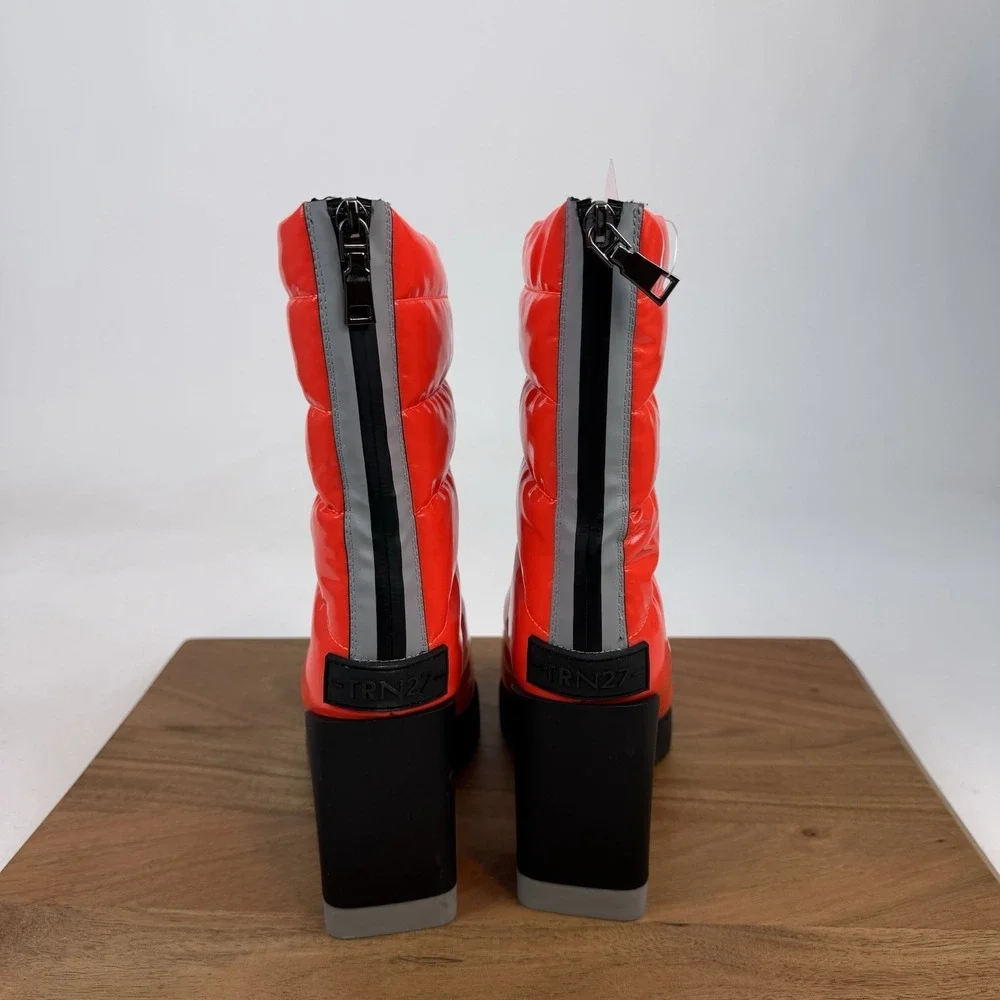 Womens Naturalizer X Think Royln Crosswalk Platform Orange Boots Shoes‎ Sz 7
